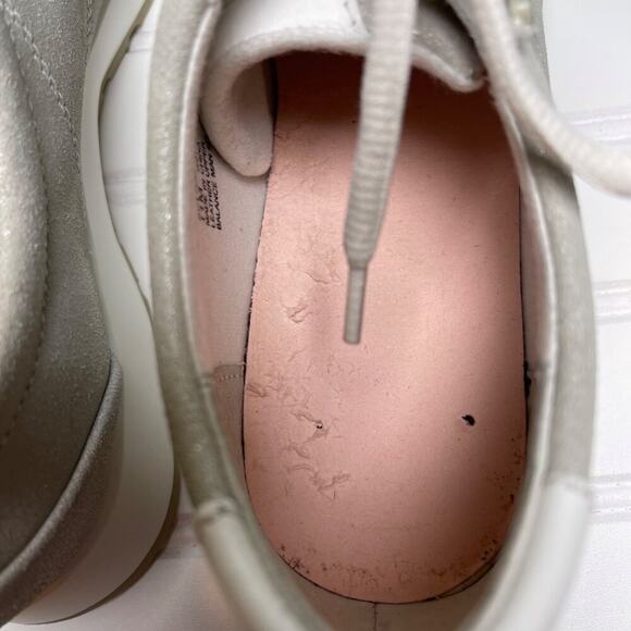 Munro Sutton Women’s 11M Grey Silver Leather Sneakers Side Zip Lace Up Comfort - Picture 14 of 15